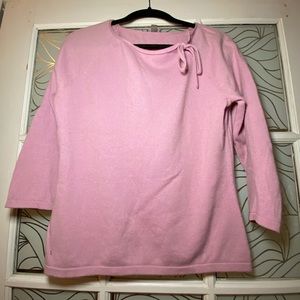 Ann Taylor Ballet Pink Cashmere Sweater with Bow - size medium